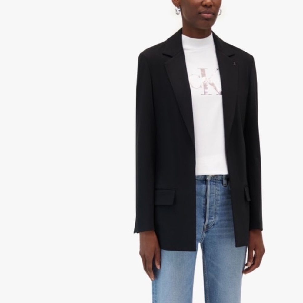 CALVIN KLEIN pocket clasp jersey blazer size 6
